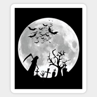 scary halloween moon Sticker